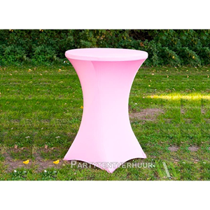 Statafel met roze rok Statafel met roze rok